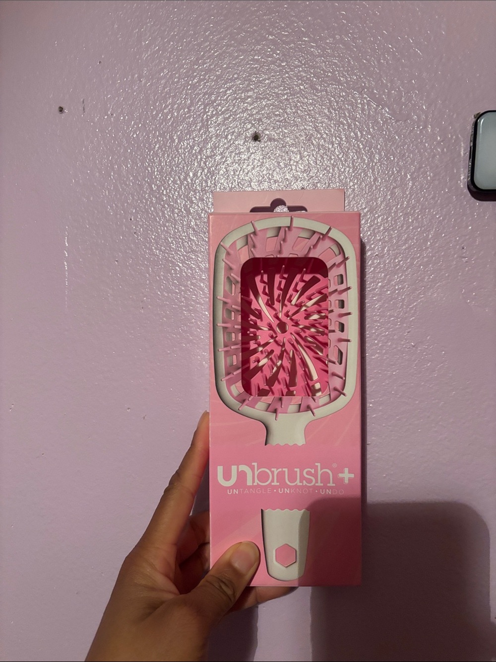Unbrush+ Pink Paddle Hair Brush - Detangling Women’s Hair Tool